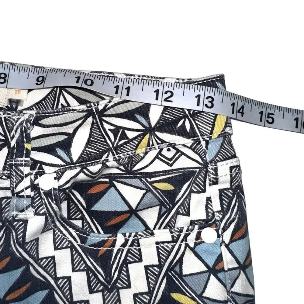 Tory Burch Acoma Printed Cropped Pants 28 in Riviera Blue